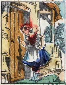 Illustration du conte « Le Petit Chaperon rouge » de Charles Perrault. Gravure sur bois d