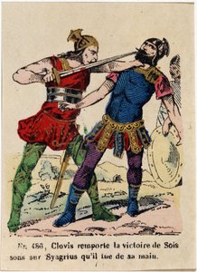 En 480, Clovis remporte Soissons sur Syagrius et tue de sa main - French School