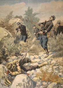 En Corse : police et gangster, illustration du Petit Journal : Supplément illustré, 1898 - French School