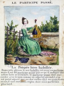 Dans « La grammaire en images », album feuillet, vers 1850 - French School