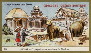 Devant les sept temples dans la région de Madras - French School