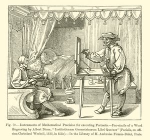 Instruments de précision mathématique pour exécuter des portraits - French School