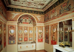 Intérieur de la salle de bain de Napoléon, construite en 1807 - French School