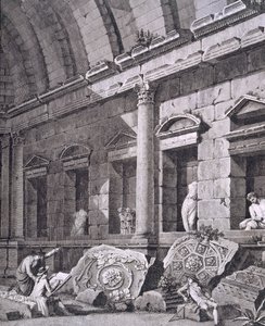 Intérieur du Temple de Diane, Nîmes, des Antiquités de la France : Vol I, Monuments de Nîmes
