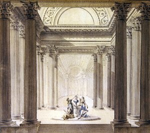 Intérieur du Temple de la Vertu, vers 1770 - French School