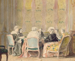 Intérieur avec des dames jouant aux cartes, 1770