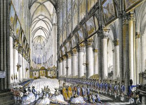 Vue intérieure de Notre-Dame de Paris, à l