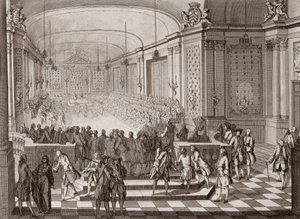 Vue intérieure de la salle des Jacobins, à Nantes, lors de la tenue des États-Unis de Bretagne en 1764.