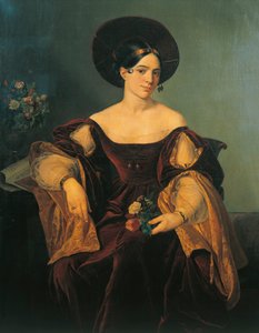 Italie, Milan, Portrait de la mezzo-soprano française Maria Malibran (Maria Felicia Garcia) - French School
