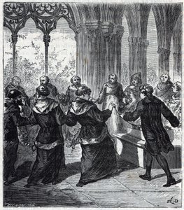 JEAN ANTOINE NOLLET (1700-1770) donne une commotion électrique aux religieux d
