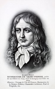 Jacques-Henri Bernardin de Saint-Pierre, French author (litho) - French School