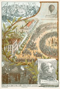 Jacques Charles lançant le premier ballon à hydrogène du Champ de Mars, Paris, 27 août - French School