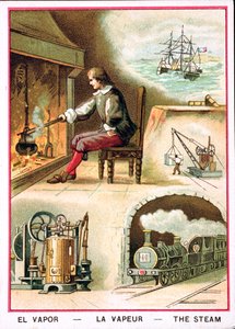 James Watt (1736-1819) et divers usages de la vapeur - French School