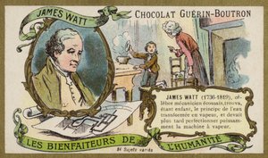 James Watt, ingénieur et inventeur écossais (chromolithographie) - French School