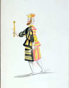 Costume de Janus pour le Ballet de la Nuit par Jean-Baptiste Lully (1632-87) dansé par Louis XIV, 23 février 1653 - French School