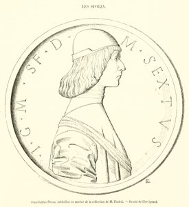 Jean-Galeas Sforza, médaillon en marbre de la collection de M. Timbal - French School