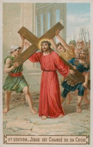 Jésus porte sa croix. La deuxième station de la croix - French School
