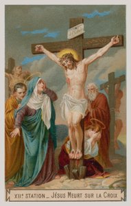 Jésus meurt sur la croix. La douzième station de la croix - French School