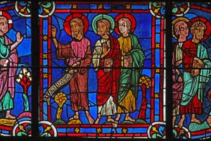 Jean-Baptiste avec le Christ - French School