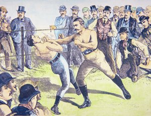 John L. Sullivan contre Charlie Mitchell le 10 mars - French School