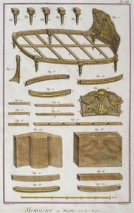 Menuisier, un canapé, illustration de l