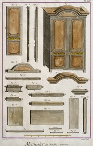 Menuisier, une armoire, illustration de l