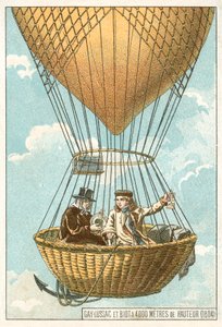 Joseph Louis Gay-Lussac et Jean-Baptiste Biot dans un ballon à une altitude de 4000 mètres - French School