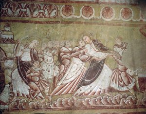 Judas embrassant le Christ (fresque) (détail) - French School