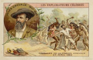 Jules Crevaux sur les rives du Rio Pilcomayo en Argentine le 27 avril 1882 - French School