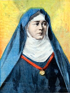 Julienne Duguesclin (1377-1404) religieuse bénédictine, illustration de « Le Petit Journal » du 23 juillet 1894 (gravure) - French School