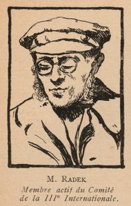 Karl Radek, révolutionnaire marxiste polonais et secrétaire de la Troisième Internationale communiste (Comintern) (litho)