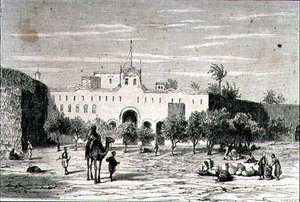 Khartoum, Soudan, dans les années 1860, gravé par Alfred Louis Sargent - French School