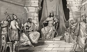 Le roi Charibert (521-67) en conseil avec les magistrats, de 