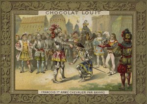 Le roi Charles Ier de France adoubé par le chevalier de Bayard après la bataille de Marignan, 1515 - French School