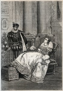 Le roi Henri II (1519-1559) et Diane de Poitiers (1499-1566) - gravure de 
