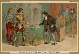 Le roi Louis XI de France et Charles le Téméraire, duc de Bourgogne - French School