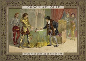 Le roi Louis XI de France et Charles le Téméraire, duc de Bourgogne - French School