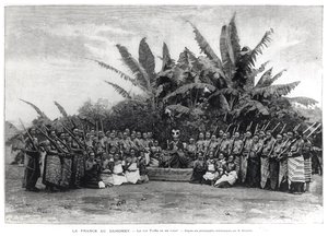 Le roi Toffa (r.1874-1908) et sa cour, Dahomey, 1892 - French School