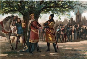 Le roi de France Philippe Auguste (1165-1223) rencontra le roi Richard Cœur de Lion à Saint-Denis lors de la capture de l