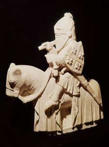 Chevalier en armure sur son cheval - French School