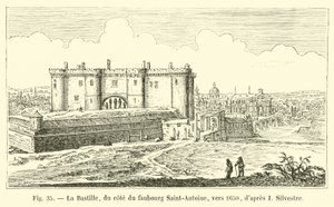 La Bastille, du côté du faubourg Saint-Antoine, vers 1650, d