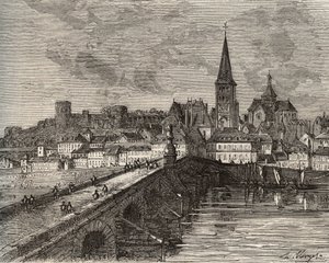 La Charité-sur-Loire - La Charité-sur-Loire - Nièvre, dans la région de Bourgogne - gravure dans « France illustrée : géographie, histoire, administration statistique » par V.-A. Malte-Brun. 1884 - French School