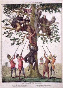 La Chasse aux Aristocrates, caricature anti-royaliste, c.1792 - French School