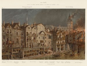 La Cité, entre le Pont Notre-Dame et le Pont au Change, 1621 - French School