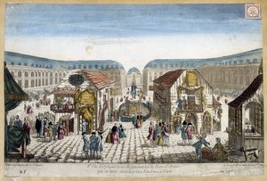 La Foire St Ovide, place Vendôme à Paris - gravure