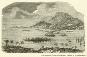 La Guadeloupe, La Pointe-à-Pitre, chef-lieu de la Grande-Terre, en partie détruite par le tremblement de terre du 8 février 1843 - French School