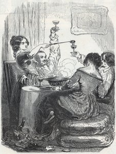 Le restaurant La Maison Dorée situé au 20, boulevard des Italiens dans le 9e arrondissement de Paris - Gravure dans « Tableau de Paris » par Edmond Texier 1852 - French School