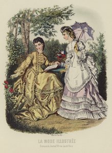 La Mode Illustrée, deux femmes bien habillées - French School