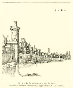 La Porte-Neuve et la tour du Bois; fac-similé d