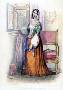 La Reine de Navarre (Margarita?) - dans « Le Plutarque français », éd. Mennechet - French School